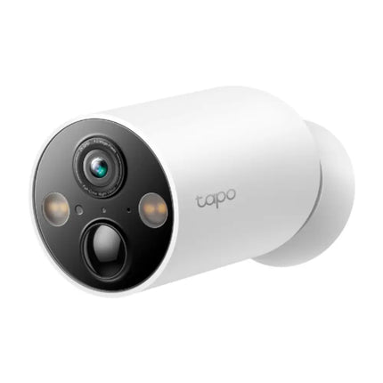 TP-Link Tapo TC85 smart wire-free outdoor security camera with its white weatherproof chassis and adjustable magnetic mounting base.