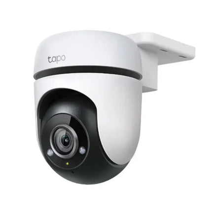TP-Link TC40 outdoor pan and tilt smart security Wi-Fi camera with a motorized 360-degree rotating dome in a clean white chassis.