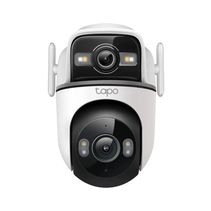 Close-up of TC47 camera showcasing the top 165-degree wide-angle lens and the bottom 6mm telephoto lens.