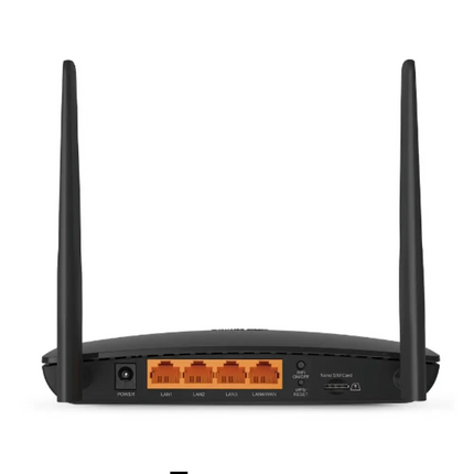 TP-Link TL-MR6400 4G LTE Wi-Fi router used to provide mobile internet connectivity to a network security camera system.