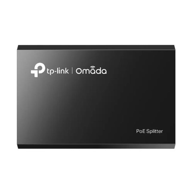 TP-Link TL-POE10R Gigabit PoE Splitter showing the front panel with LED indicators and brand logo.