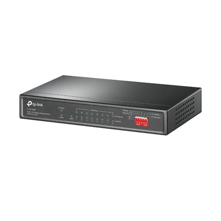 TP-Link TL-SF1009P 9-Port 10/100Mbps Desktop Switch with 8-Port PoE+, clean front view.