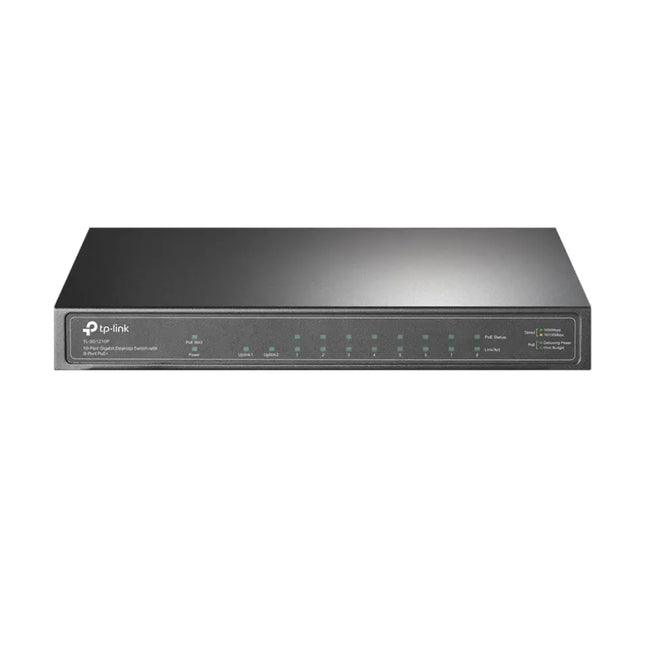 Front panel interface close-up highlighting the full matrix of 16× 10/100/1000 Mbps RJ45 ports, all engineered to support IEEE 802.3af/at PoE+ up to 30W per port with a 120W system power budget.