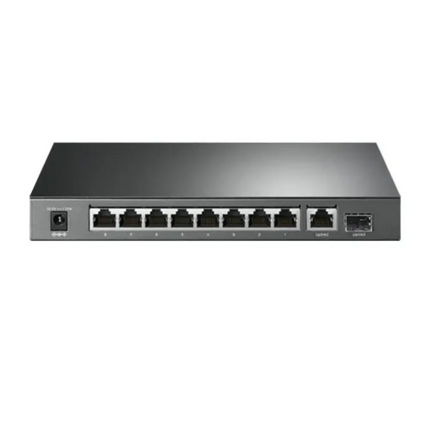 TP-Link TL-SG1210PP 10-port gigabit desktop network switch featuring high-power PoE++ and PoE+ ports in a durable black metal housing.