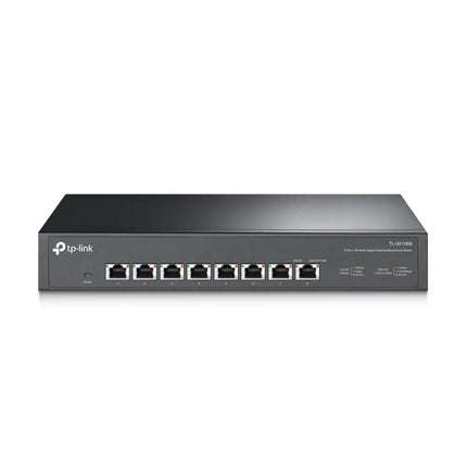 TP-Link TL-SX1008 8-Port 10G Desktop and Rackmount Switch featuring full 10 Gbps ports for ultra-fast network backbone connectivity.