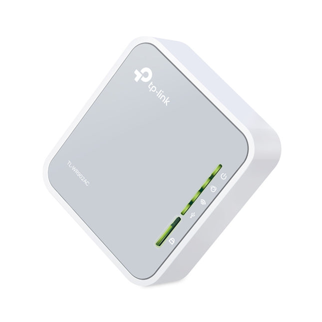 Close-up view of the side control switch on the TP-Link TL-WR902AC router, highlighting options for Share Hotspot, Router, AP, Range Extender, and Client modes.