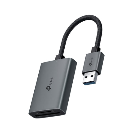 TP-Link UA430 USB 3.0 Type-A to SD and microSD 3.0 card reader featuring a compact plug-and-play design.