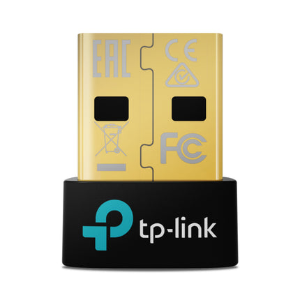 TP-Link UB600 Bluetooth 6.0 nano USB adapter showing the ultra-small gold-plated dongle isolated on a clean white background.