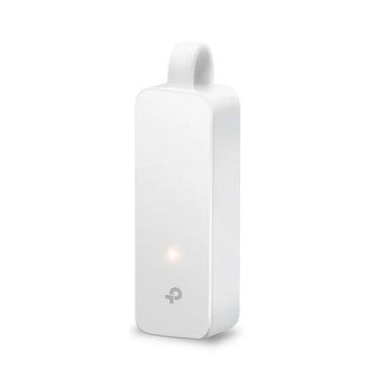 TP-Link UE300C USB Type-C to RJ45 Gigabit Ethernet Network Adapter showing its compact design and foldaway cable.
