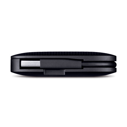 TP-Link UH400 4-port USB 3.0 hub connected to laptop expanding ports for flash drives and accessories.