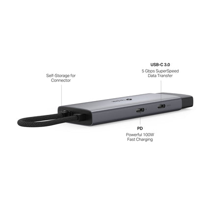 TP-Link UH5020C multiport adapter showing the 4K at 60Hz Ultra HD HDMI video interface for dual-monitor setups.