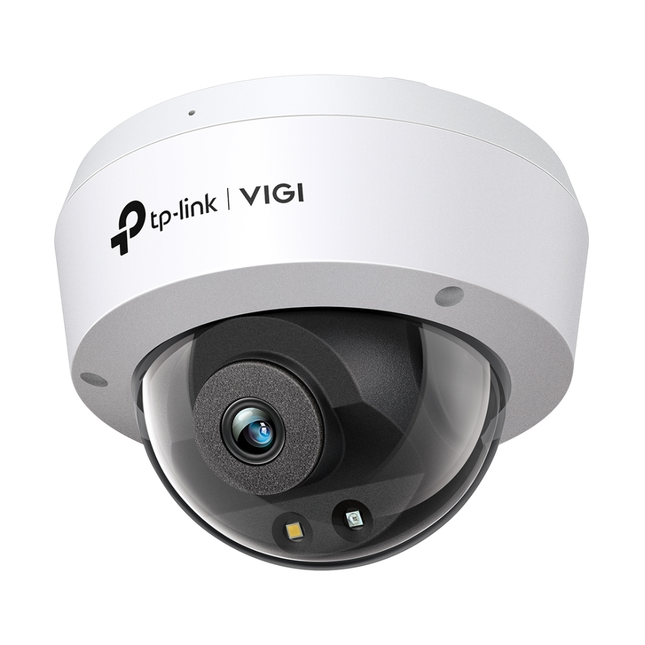 TP-Link VIGI C240 4MP full-colour dome network camera front view, showing its compact indoor/outdoor security casing.