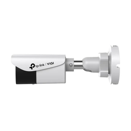 An outdoor wall-mounted TP-Link VIGI C340 CCTV camera showcasing its IP67 waterproof and dustproof heavy-duty construction.