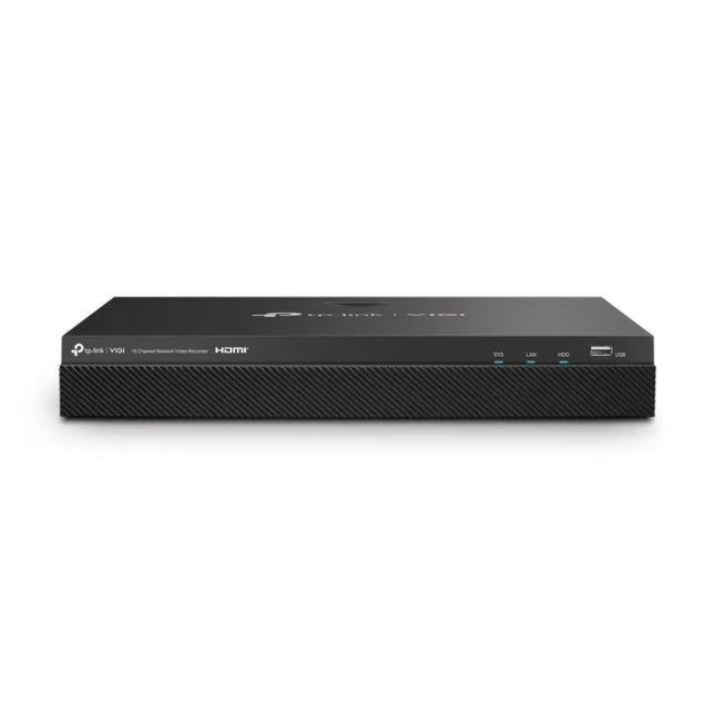 TP-Link VIGI NVR2016H 16-Channel Network Video Recorder with high-capacity storage capability and real-time live view.