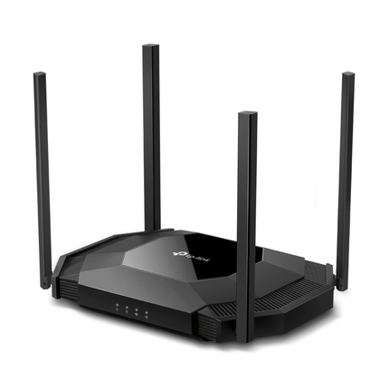 Rear view of the TP-Link AX3000 Gigabit Access Point highlighting the high-speed Ethernet ports and power connection.