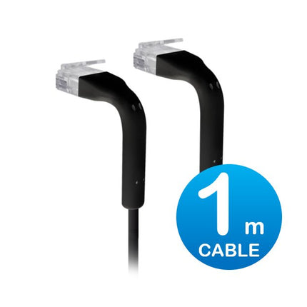 UniFi Patch Cable 1m Black, Both End Bendable to 90 Degree, RJ45 Ethernet Cable, Cat6, Ultra - Thin 3mm Diameter U - Cable - Patch - 1M - RJ45 - BK - CCTV Guru