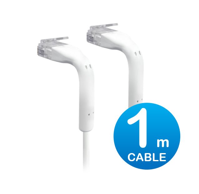 UniFi Patch Cable 1m White, Both End Bendable to 90 Degree, RJ45 Ethernet Cable, Cat6, Ultra - Thin 3mm Diameter U - Cable - Patch - 1M - RJ45 - CCTV Guru