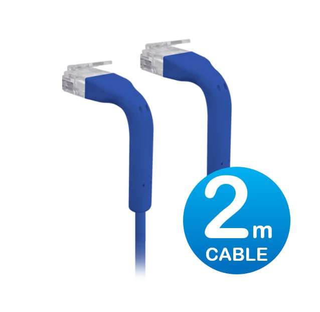 UniFi Patch Cable 2m Blue, Both End Bendable to 90 Degree, RJ45 Ethernet Cable, Cat6, Ultra - Thin 3mm Diameter U - Cable - Patch - 2M - RJ45 - BL - CCTV Guru