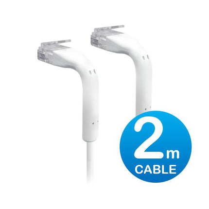 UniFi Patch Cable 2m White, Both End Bendable to 90 Degree, RJ45 Ethernet Cable, Cat6, Ultra - Thin 3mm Diameter U - Cable - Patch - 2M - RJ45 - CCTV Guru