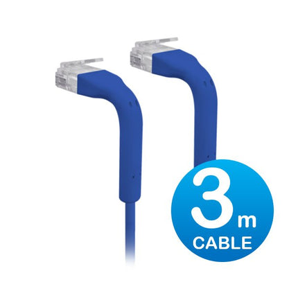 UniFi Patch Cable 3m Blue, Both End Bendable to 90 Degree, RJ45 Ethernet Cable, Cat6, Ultra - Thin 3mm Diameter U - Cable - Patch - 3M - RJ45 - BL - CCTV Guru