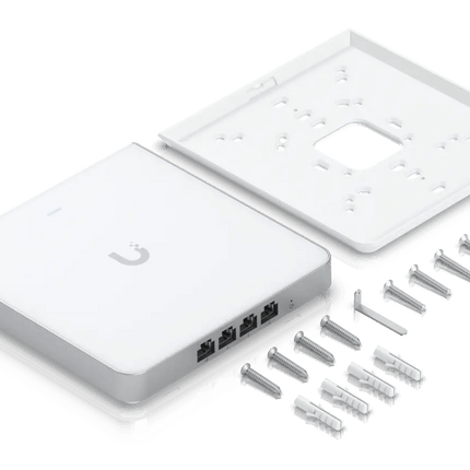 U6 Enterprise In - Wall, Wall - mounted WiFi 6E AP with 10 spatial streams, 6 GHz support, and a built - in 4 - port switch. Designed for high - density office networks - CCTV Guru