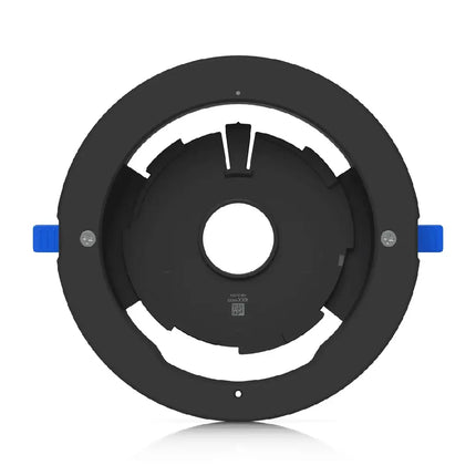 Professional architectural ceiling installation using the Ubiquiti UACC-Dome-FM mounting hardware.