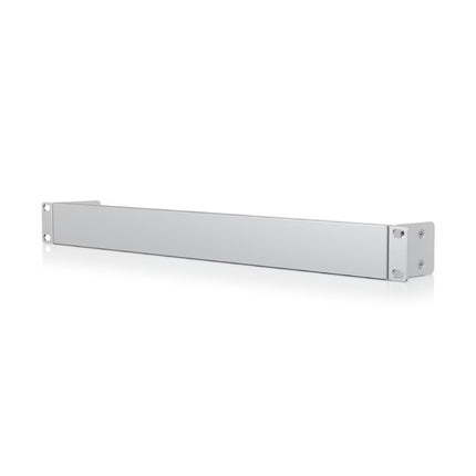 Ubiquiti UACC-Rack-Panel-OCD 1U brush panel front view showing silver metallic finish and high-density cable passthrough bristles.