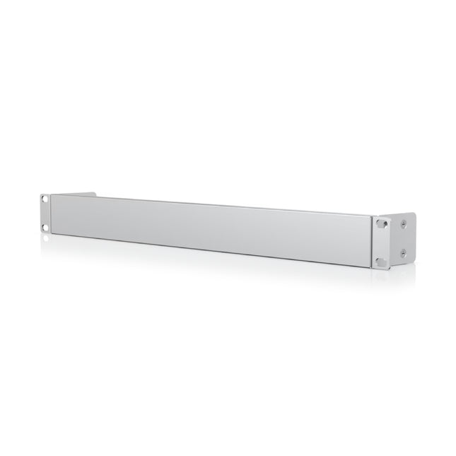Ubiquiti UACC-Rack-Panel-OCD 1U brush panel front view showing silver metallic finish and high-density cable passthrough bristles.