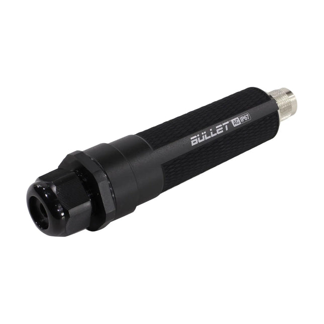 Ubiquiti Bullet AC Titanium outdoor dual-band wireless radio featuring its rugged, cylindrical IP67 weatherproof aluminum body and integrated top N-type male connector.
