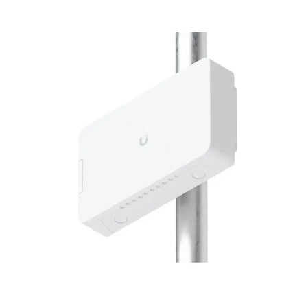 Interior layout of Ubiquiti Flex Utility Pro housing a PoE injector and switch.