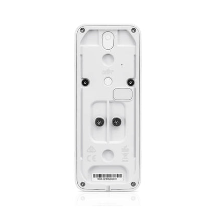 Ubiquiti G4 Doorbell hardware kit contents including flat wall mount and 20-degree wedge mounting brackets