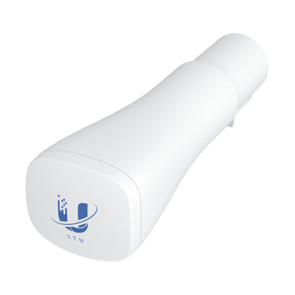 Angle view of the Ubiquiti LTU Instant 5GHz high-efficiency wireless client device.