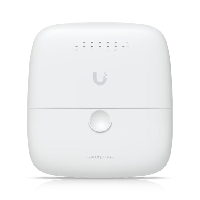 Ubiquiti SunMAX SolarPoint SM-SP-40 off-grid solar installation powering an airMAX bridge and IP camera