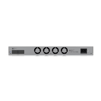 Ubiquiti Switch Enterprise 48 Port PoE rear panel showing AC power input and USP-RPS DC backup power connector