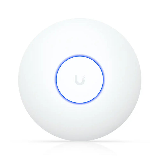 Ubiquiti U7-Lite compact ceiling-mounted WiFi 7 access point angled front view