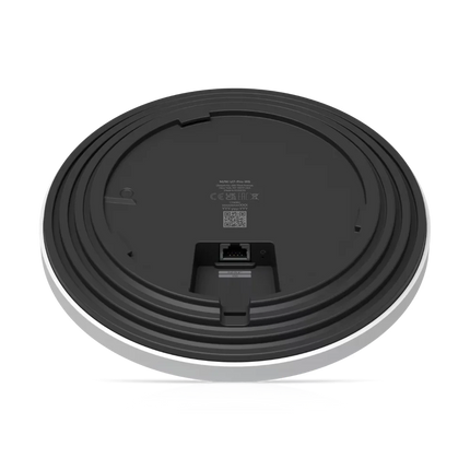 Rear view of the Ubiquiti U7 Pro XG showing the single 10 GbE RJ45 PoE+ uplink port and reset button