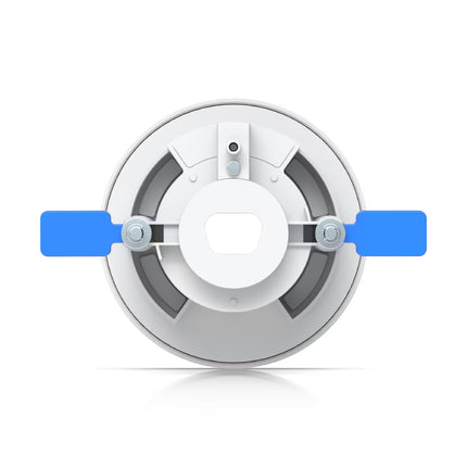 AI Theta Pro lens mounted flush into ceiling tile using the UACC-AI-Theta-Pro-PFM-Camera.