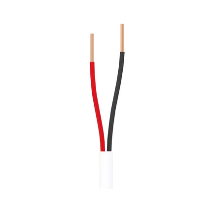 Close-up of 18 AWG solid copper conductors on the Ubiquiti UACC-Cable-DoorLockRelay-1P cable.