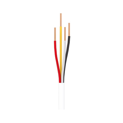 Close-up of 18 AWG lock power and 22 AWG DPS sensor solid copper conductors on the UACC-Cable-DoorLockRelay-2P.