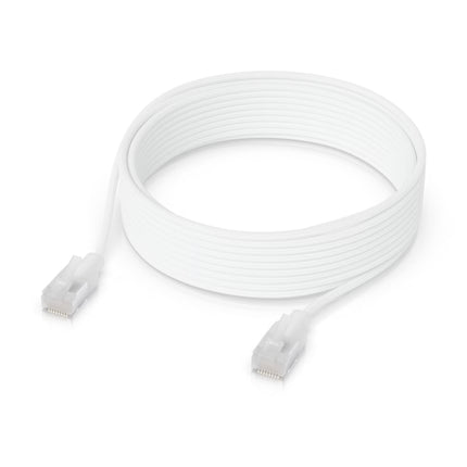 Ubiquiti UACC-Cable-Patch-EL-C6A Cat6A 3m & 5m patch cable showing translucent RJ45 Etherlighting boots.
