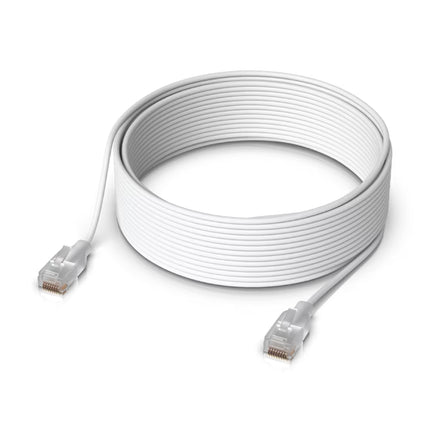Ubiquiti UACC-Cable-Patch-EL Etherlighting patch cable showing translucent RJ45 connector boots.