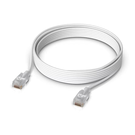 Ubiquiti UACC-Cable-Patch-EL Etherlighting patch cable showing translucent RJ45 connector boots.