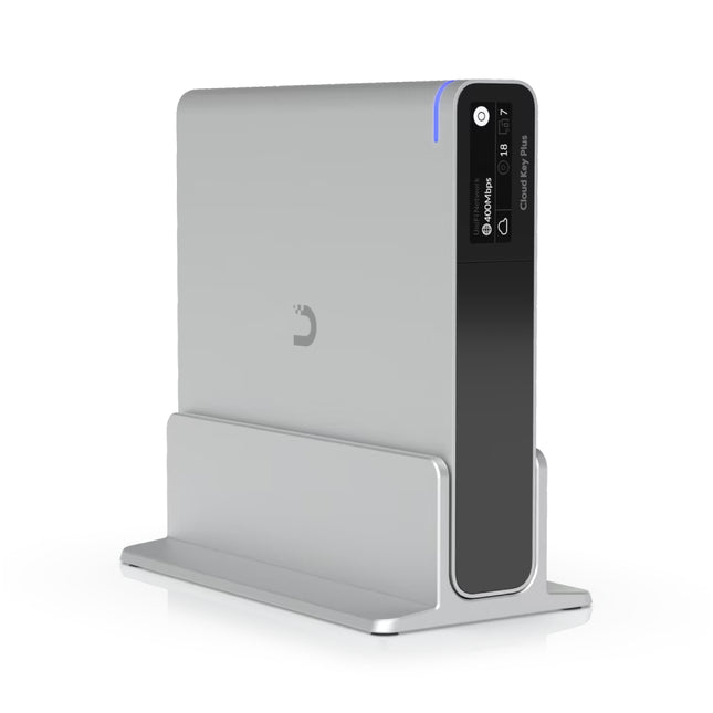 Front view of the aluminum Ubiquiti UACC-CKG2-Plus-Stand table stand.