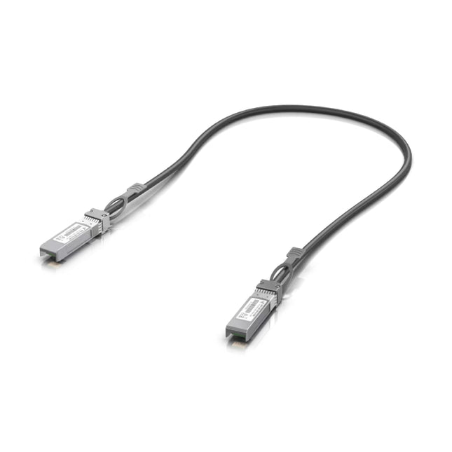 Ubiquiti UACC-DAC-SFP28-0.5M NDAA compliant 0.5-meter 25Gbps SFP28 direct attach copper cable front view
