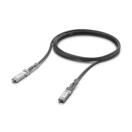 Ubiquiti UACC-DAC-SFP28-3M NDAA compliant 3-meter 25Gbps SFP28 direct attach copper cable front view
