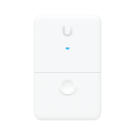 Ubiquiti UACC-Dual-Power-Injector front view showcasing dual 2.5 GbE ports and weather-sealed design.