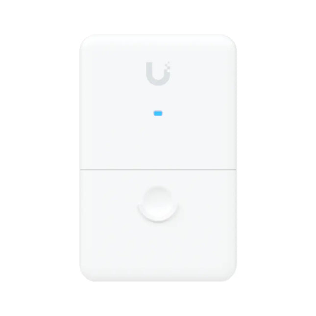 Ubiquiti UACC-Dual-Power-Injector front view showcasing dual 2.5 GbE ports and weather-sealed design.