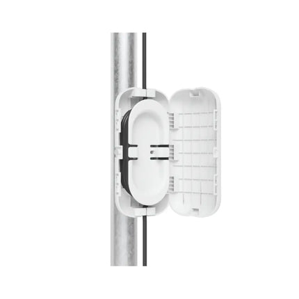 Front view of the Ubiquiti UACC-Fiber-SR-Kit fiber strain relief enclosure.