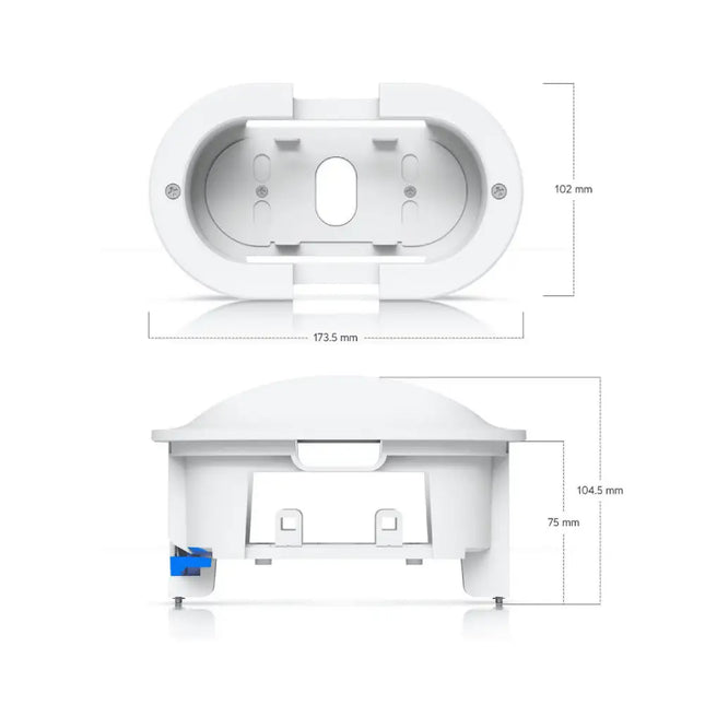 Ubiquiti UACC-G6-180-FM-W recessed ceiling mount installed with a UniFi G6 180 camera in a professional setting.