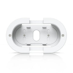Ubiquiti UACC-G6-180-FM-W NDAA compliant white flush mount accessory viewed from the front angle.